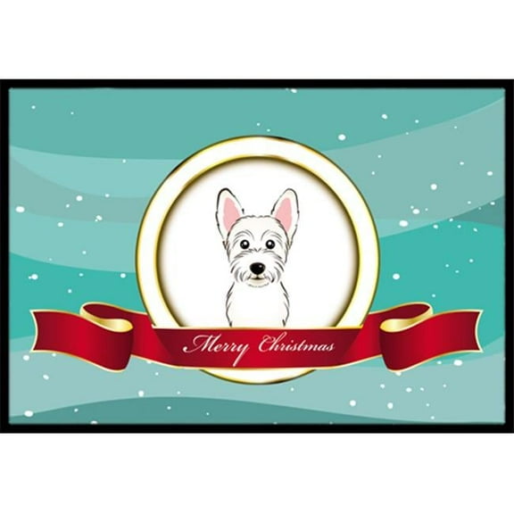 Westie Merry Christmas Indoor & Outdoor Mat - 24 x 36 in.