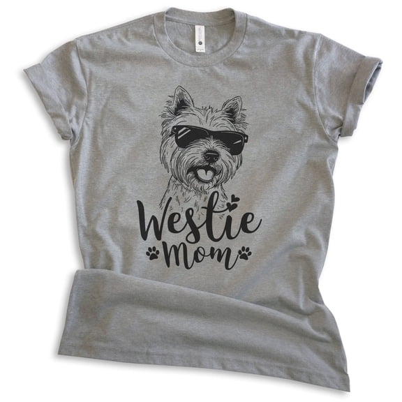 Westie Mom, Unisex Women's Shirt, West Highland White Terrier Owner, Funny Dog Mom Gift, Dark Heather Gray, XX-Large
