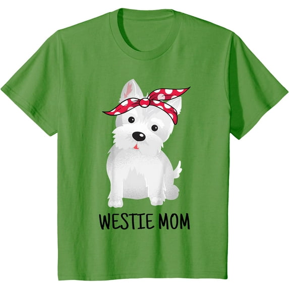 Westie Mom West Highland White Terrier Dog Lovers Gift Unisex T-Shirt for Men Women Kids Toddler,Lime Color,Size XL
