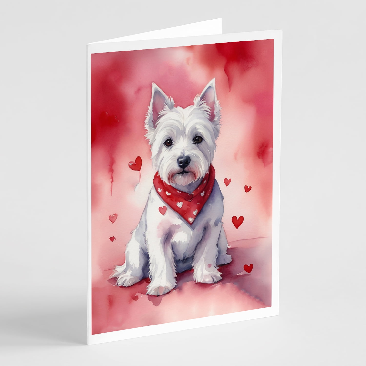 Westie My Valentine Greeting Cards Pack of 8 7 in x 5 in
