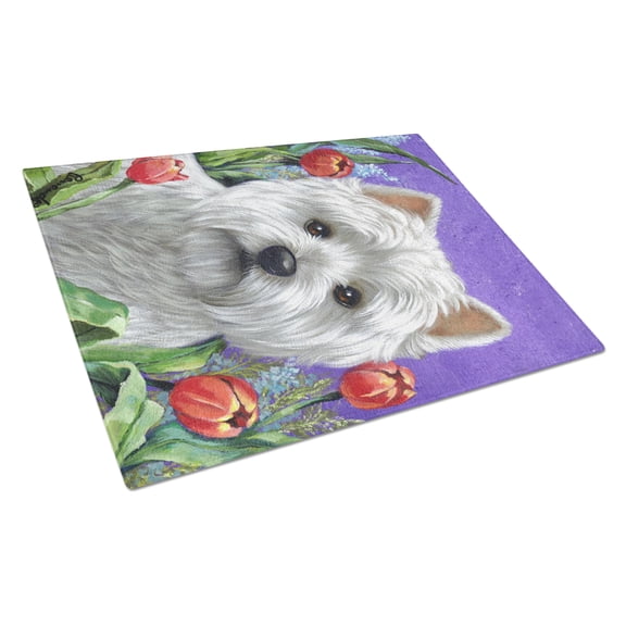 Westie Paradise Glass Cutting Board Large PPP3220LCB