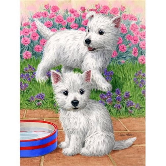 Westie Pups Flag Garden Size