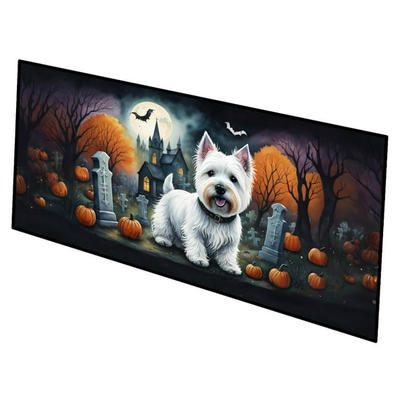 Westie Spooky Halloween Runner Mat 28x58 58 in x 28 in