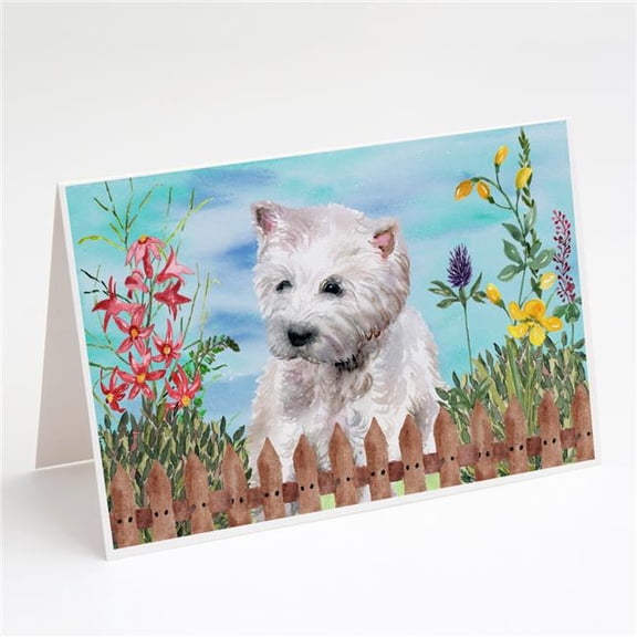 Westie Spring Greeting Cards & Envelopes - Pack of 8