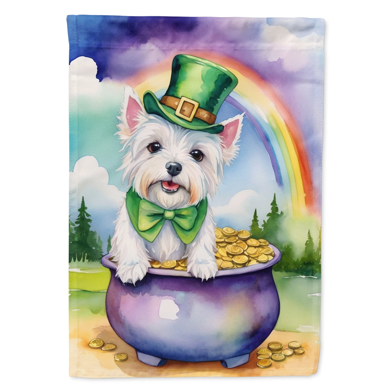 Westie St Patrick's Day Garden Flag 11.25 in x 15.5 in