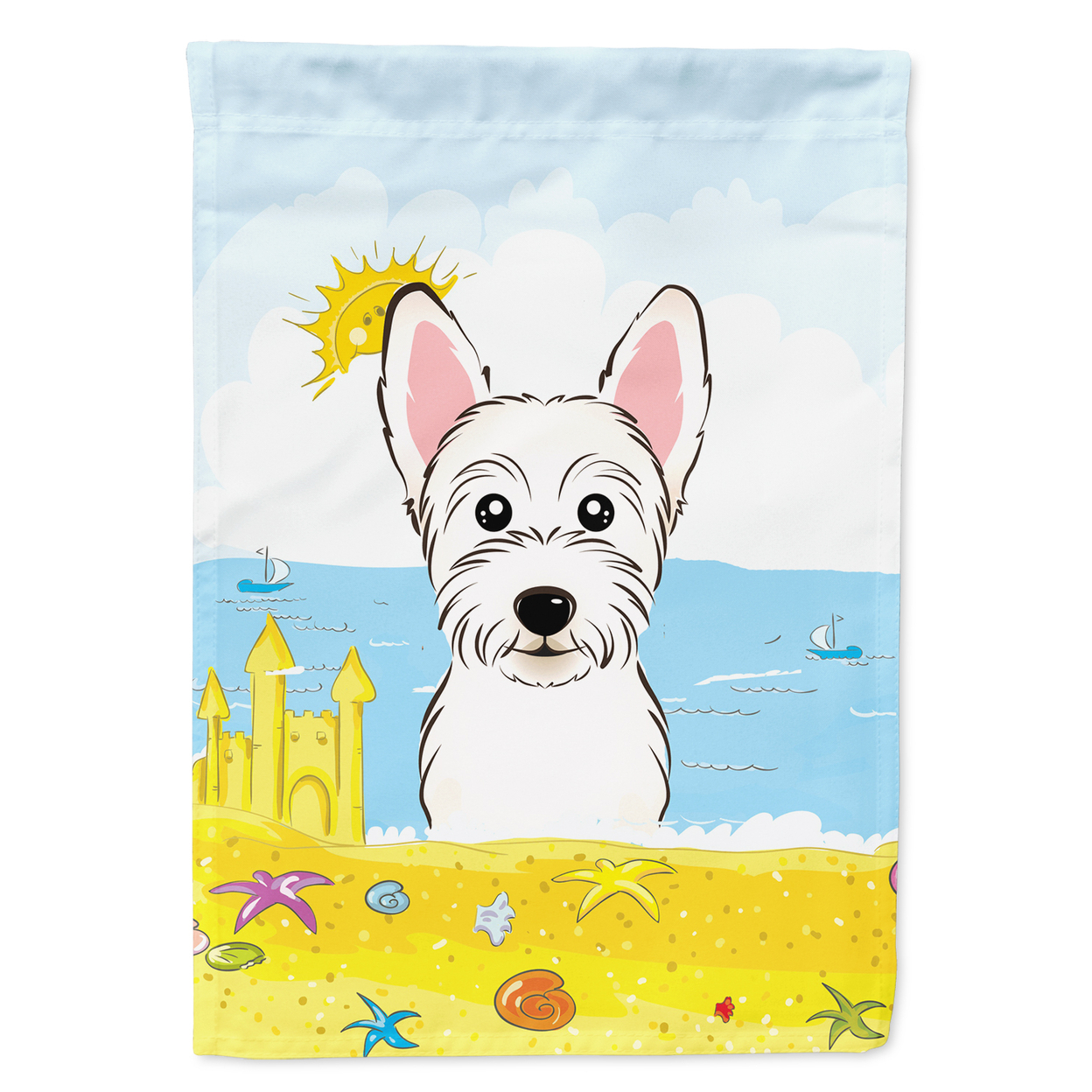 Carolines Treasures Westie Summer Beach Flag Garden Size Small multicolor