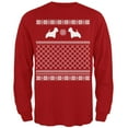 thumbnail image 1 of Westie Ugly Christmas Sweater Red Adult Long Sleeve T-Shirt, 1 of 1