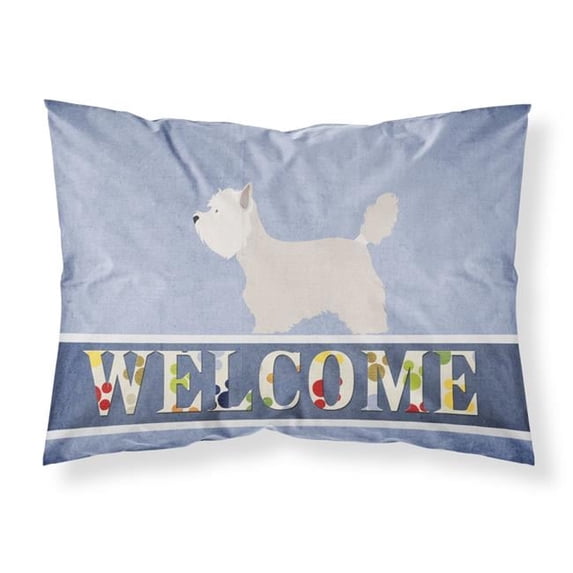 Westie Welcome Fabric Standard Pillowcase - Multi-Colored - Standard