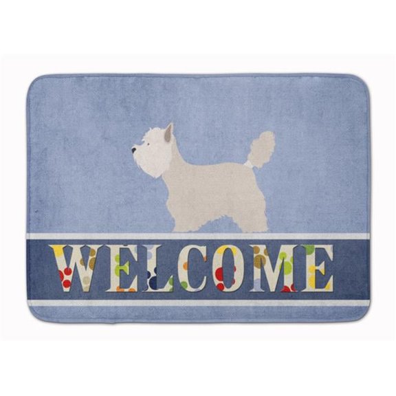 Westie Welcome Machine Washable Memory Foam Mat - Multi-Colored