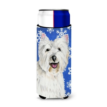 Westie Winter Snowflakes Holiday Ultra Hugger for slim cans