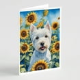 thumbnail image 1 of Westie in Sunflowers Greeting Cards Pack of 8 7 in x 5 in, 1 of 3