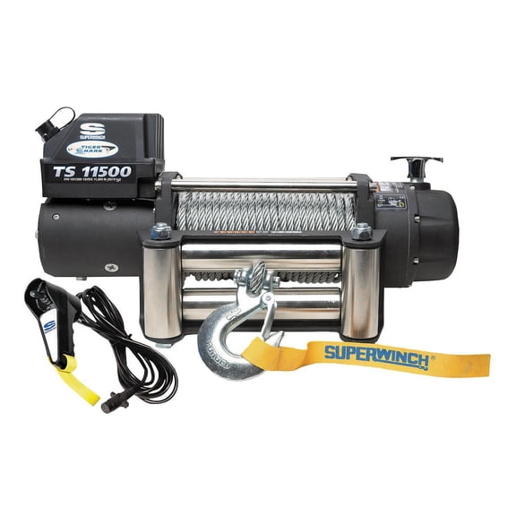 Westin 1511200 Tiger Shark Winch 11500 lbs 5.2hp 3/8" x 84 ft. Steel Rope Black