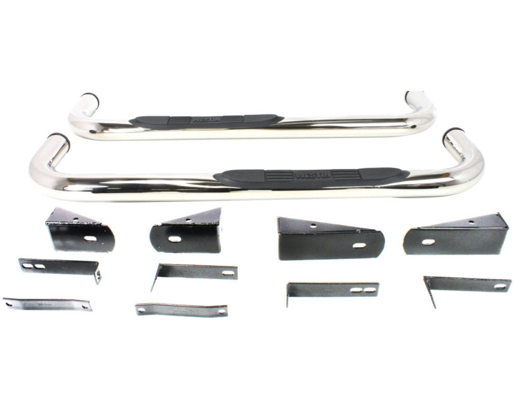 Westin 23-2320 E-Series 3" Round Nerf Step Bars - Polished Stainless Steel Fits select: 2002-2003 DODGE RAM 1500, 2003-2005 DODGE RAM 2500