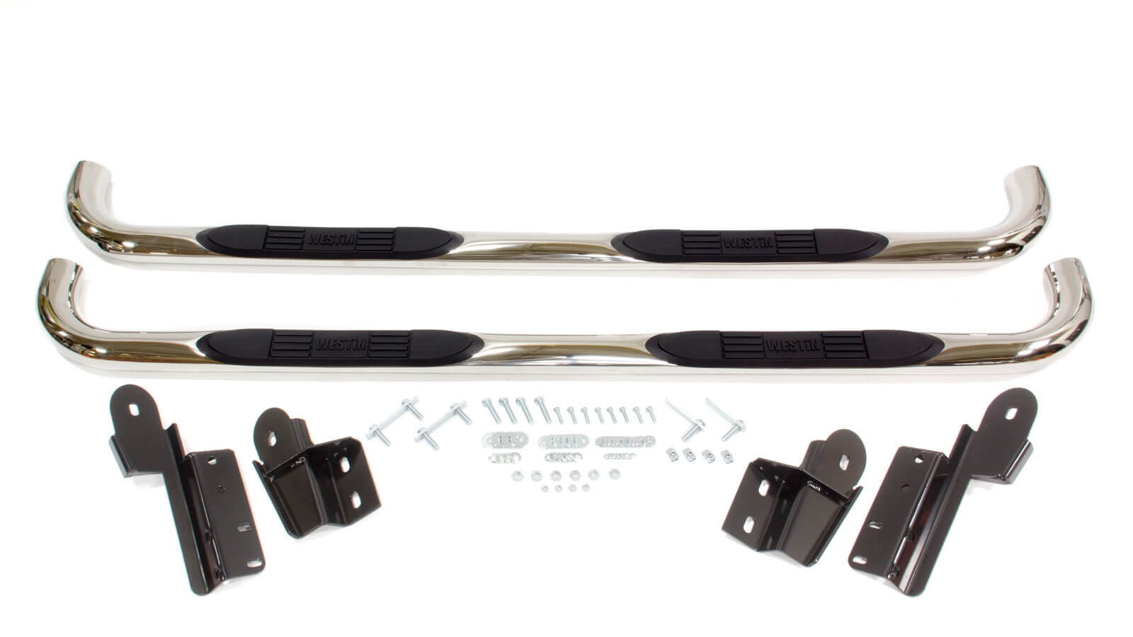 Westin 23-2360 E-Series 3" Round Nerf Step Bars - Polished Stainless Steel Fits select: 2004 FORD F150 SUPERCREW, 2005-2008 FORD F150