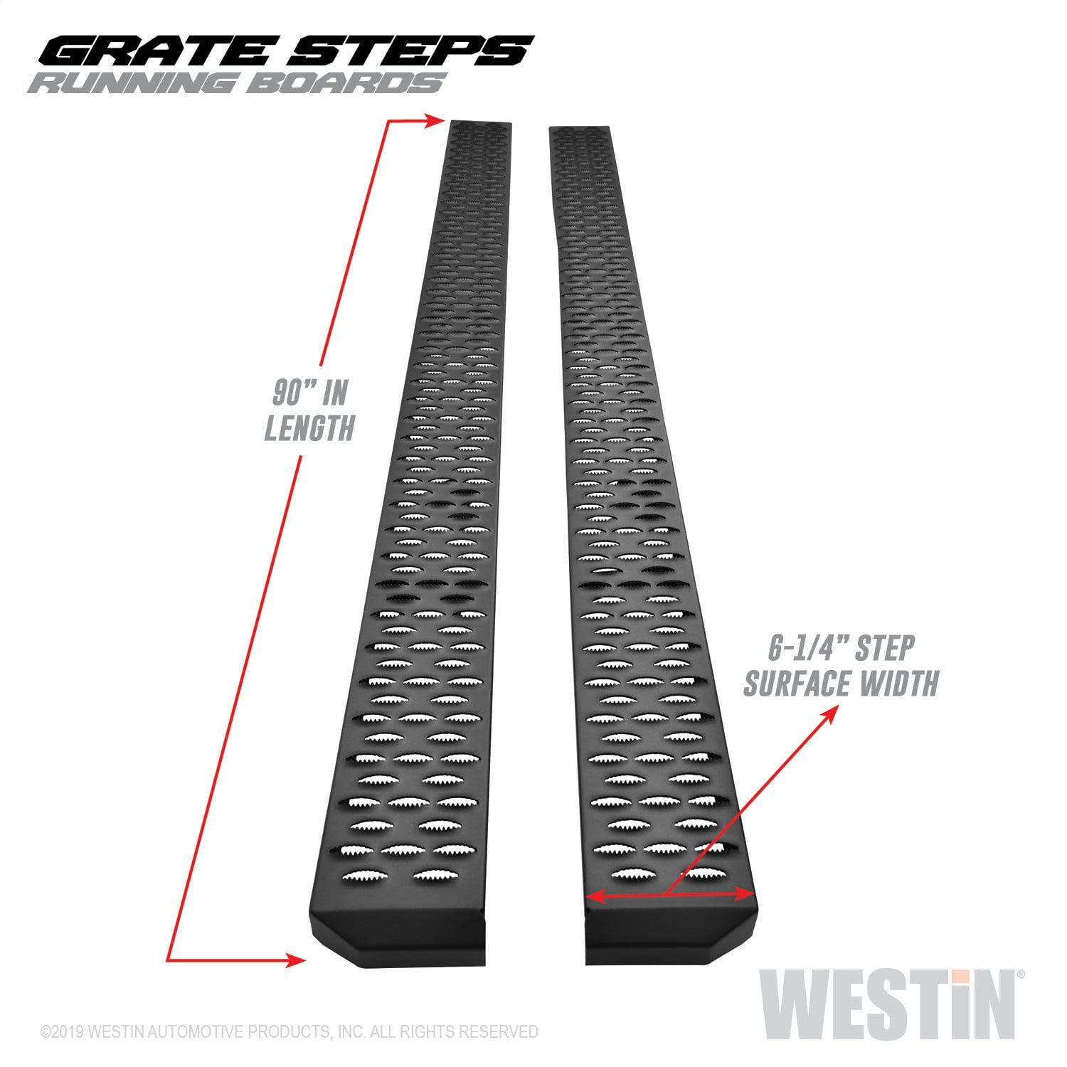 Textured Black Running Boards 90 Inches