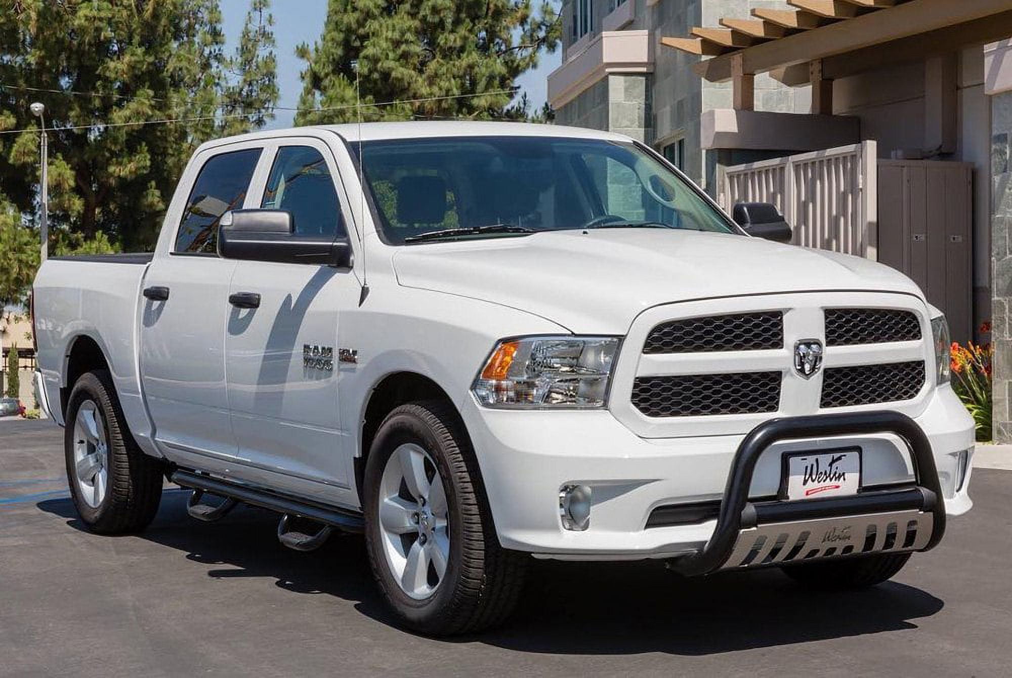 Westin Ultimate Black Powdercoated Grille Guard - 32-1695 Stainless Steel Bull Bar With Skid Plate