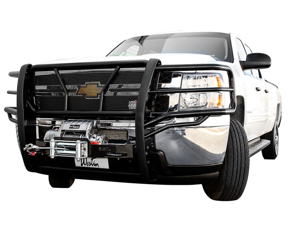 Westin 2015-2018 Chevrolet Silverado 25/3500 HDX Winch Mount Grille Guard - Black