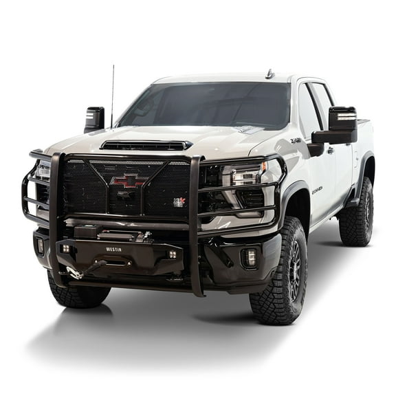 Westin 57-93995 HDX Winch Mount Grille Guard - Black Powdercoat Finish Fits select: 2020-2023 CHEVROLET SILVERADO, 2022 GMC SIERRA