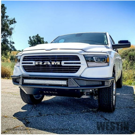 Westin 58-61075 Outlaw Front Bumper - Textured Black Finish Fits select: 2019 RAM 1500, 2020-2021 RAM 1500 BIG HORN/LONE STAR