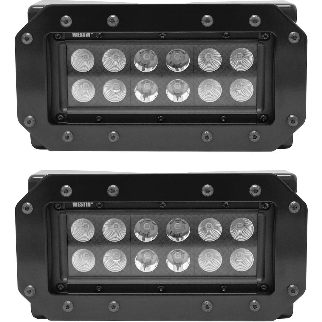 Sleek 6" Black Aluminum Double-Row LED Light Kit