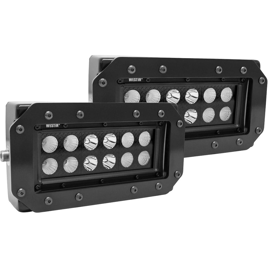Sleek 6" Black Aluminum Double-Row LED Light Kit
