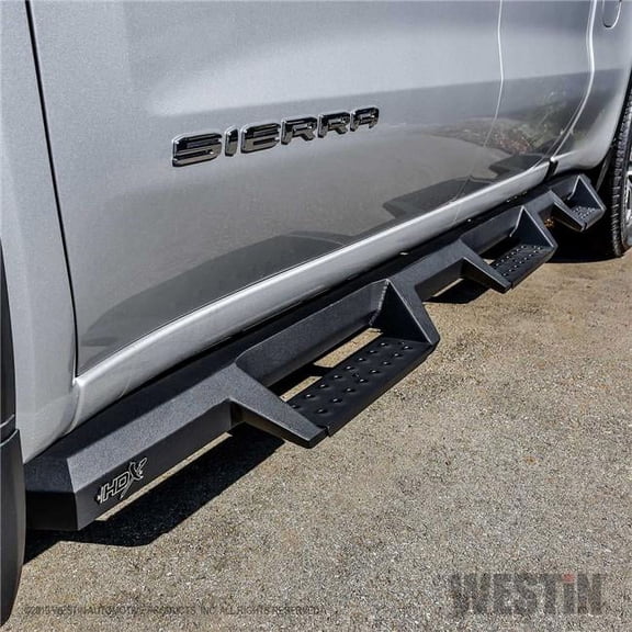 Westin Automotive Textured Black HDX Drop W2W Nerf Bars for 2019-C Silverado, Sierra 1500 Double Cab