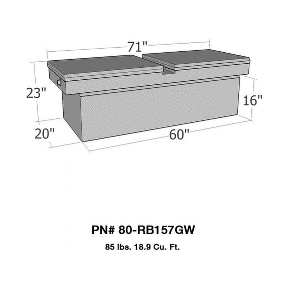 Westin/Brute Gull Wing Lid Full Size Xtra Deep - Aluminum