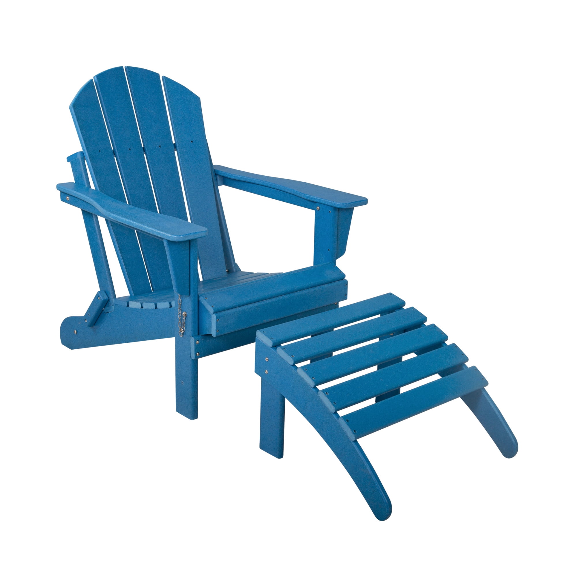 Westin Outdoor 2 Piece Set Plastic Adirondack Chair with Ottoman Footrest Included Turquoise Walmart