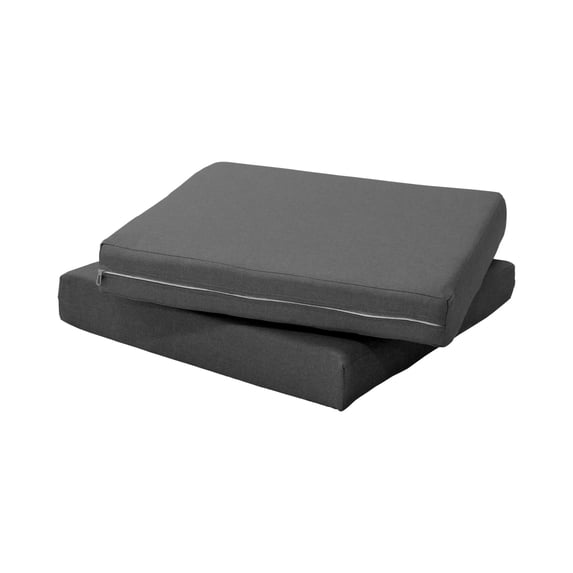 Westin Outdoor 22" x 21" x 3" Outdoor Deep Seat Cushions with UV Weather Resistant Polyester (Set of 2), Gray