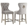 thumbnail image 1 of Westin Outdoor 24" Tufted Velvet Bar Stool (Set of 2), Antique Gray/Velvet Gray, 1 of 6