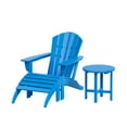 thumbnail image 1 of Westin Outdoor 3-Pieces Adirondack Chair with Ottoman & Side Table Set Included HDPE Plastic UV Weather Resistant, Pacific Blue, 1 of 7