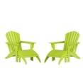 thumbnail image 1 of Westin Outdoor 4-Piece Adirondack Patio Chairs with Ottoman Footrest Set, Lime Green, 1 of 8