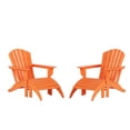 thumbnail image 1 of Westin Outdoor 4-Piece Adirondack Patio Chairs with Ottoman Footrest Set, Orange, 1 of 8