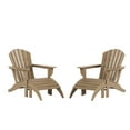 thumbnail image 1 of Westin Outdoor 4-Piece Adirondack Patio Chairs with Ottoman Footrest Set, Weathered Wood, 1 of 6
