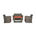 thumbnail image 1 of Westin Outdoor 4PC Rattan Wicker Sofa Coversation Set with Cushions UV Weather Resistant, Gray/Orange, 1 of 3