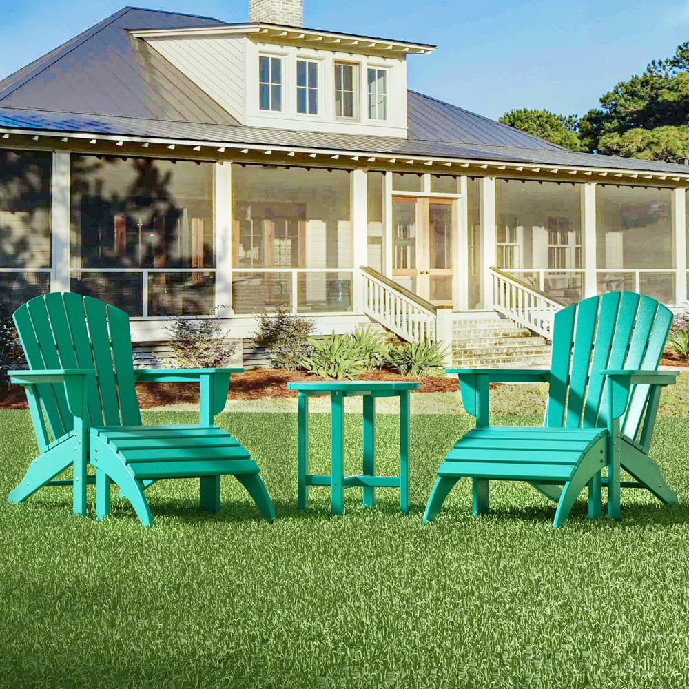 Westin Outdoor 5-Piece Plastic Weather Resistant Outdoor Chat Sets, Turquoise