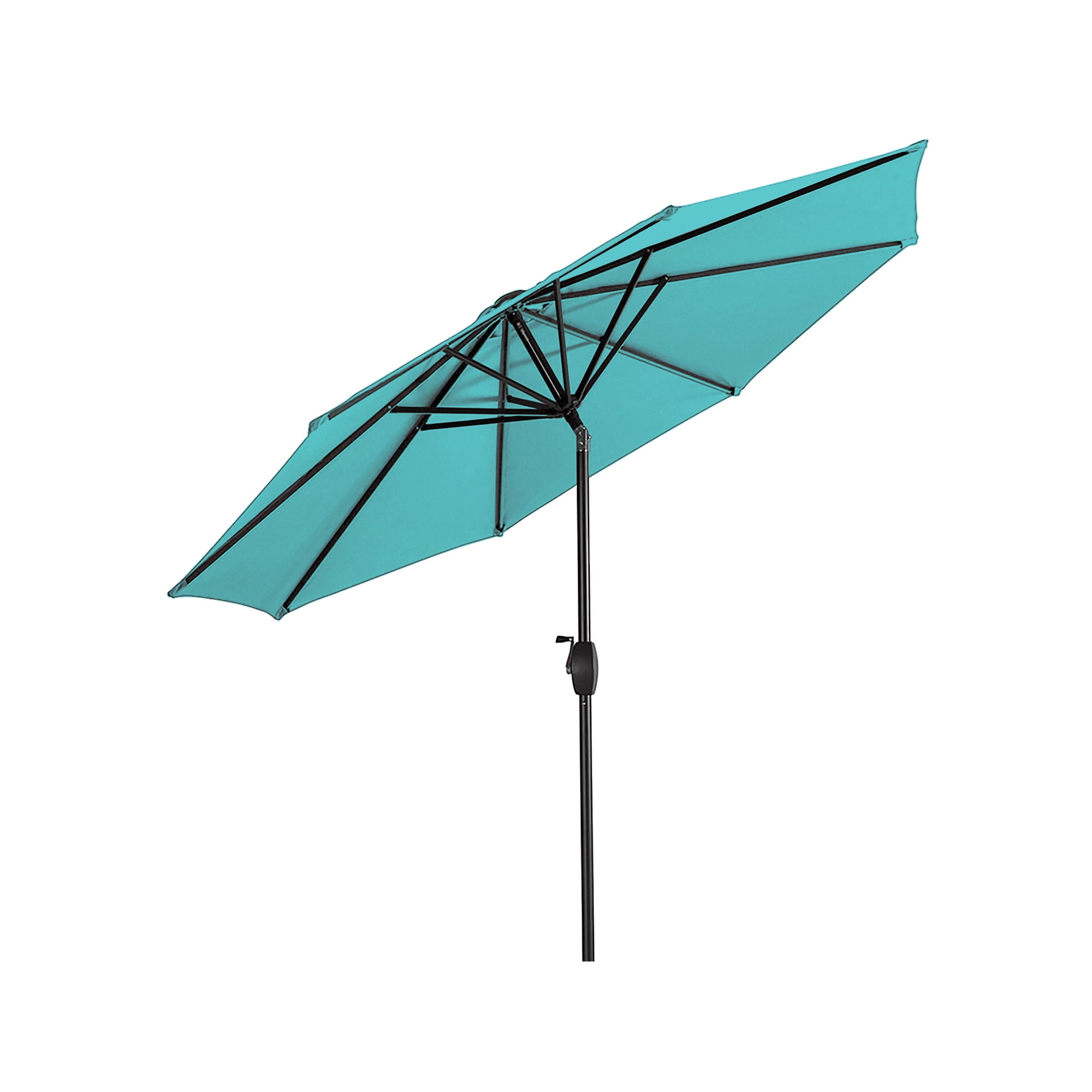 Turquoise 9-Foot Steel Patio Umbrella with Tilt and Crank