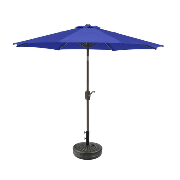 Westin Outdoor 9 Ft Patio Umbrellas with Bronze Plastic Base Included, Royal Blue
