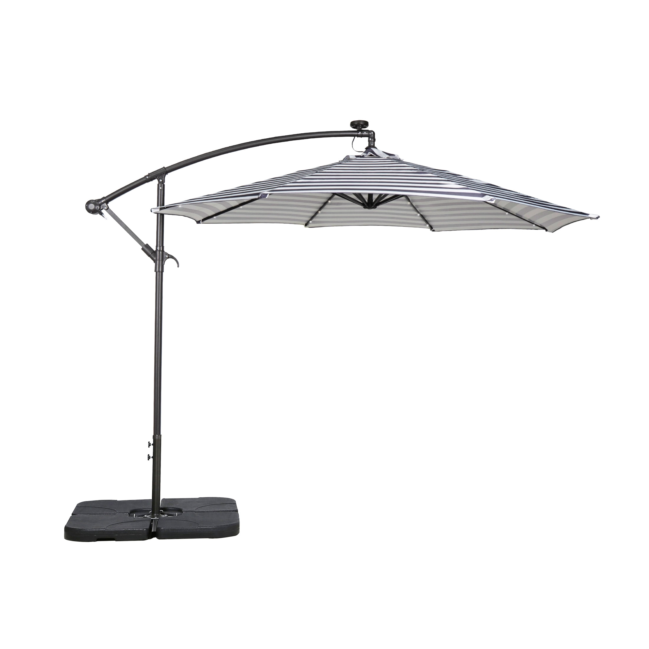 Westin Outdoor 94" Black and White Striped Octagon Offset and Cantilever Patio Umbrellas