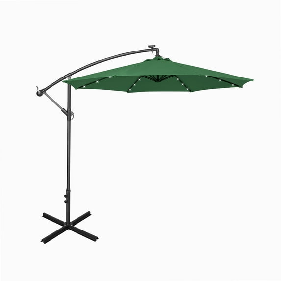 Westin Outdoor 94" Dark Green Solid Print Octagon Offset and Cantilever Patio Umbrella