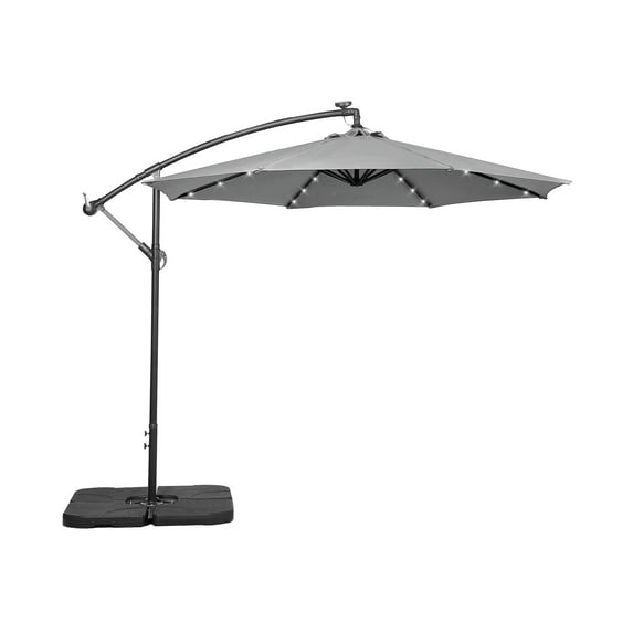 Westin Outdoor 94" Gray Solid Print Octagon Offset and Cantilever Patio Umbrellas
