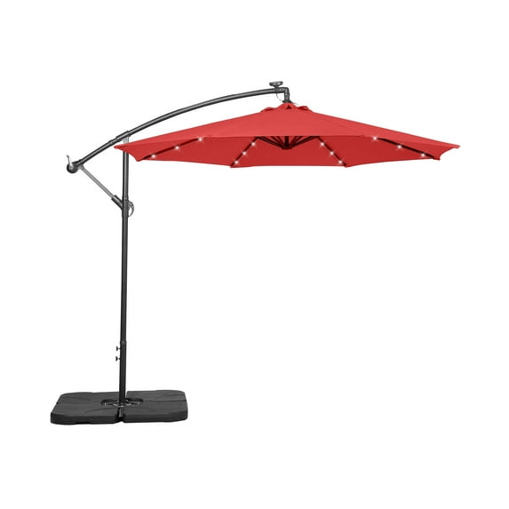Westin Outdoor 94" Red Solid Print Octagon Offset and Cantilever Patio Umbrellas