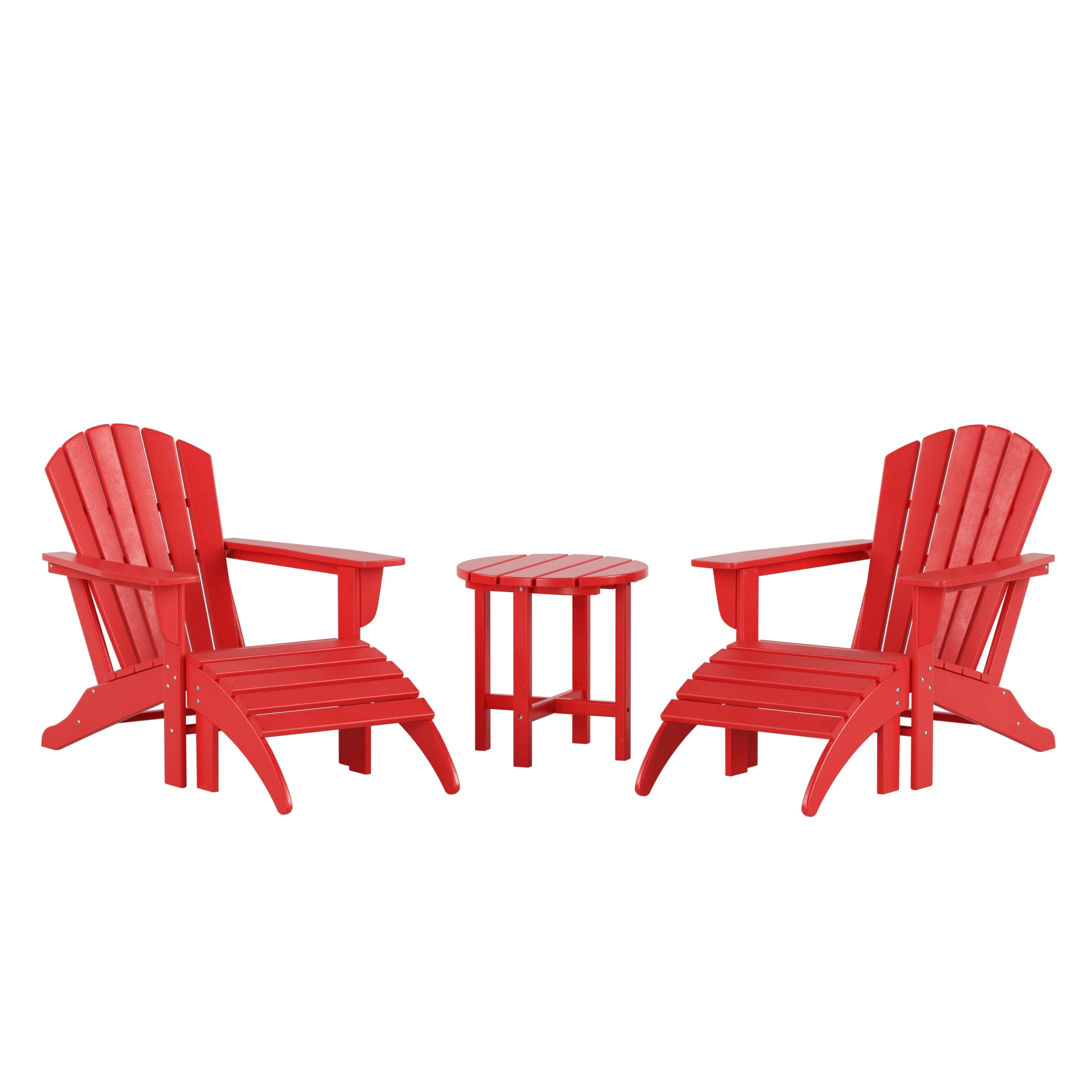 Westin Outdoor Classic 5-Piece Plastic Weather Resistant Outdoor Chat Sets, Red
