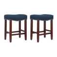 thumbnail image 1 of Westin Outdoor Grandville 24" Upholstered Bar Stool with Nail Head Trim (Set of 2), Cherry/Navy Blue, 1 of 5