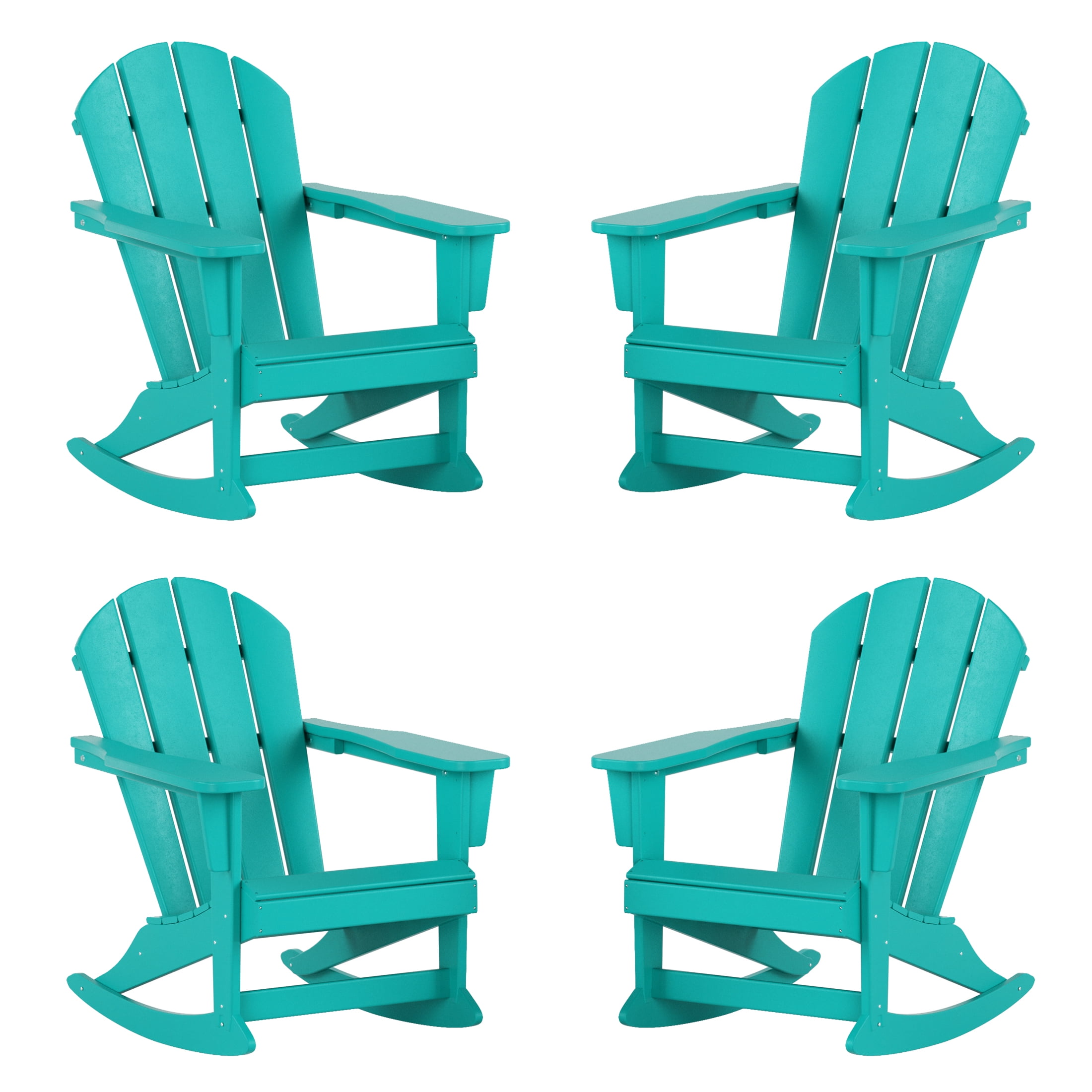 Westin Outdoor HDPE Plastic Adirondack Chairs - Turquoise (Set of 4)