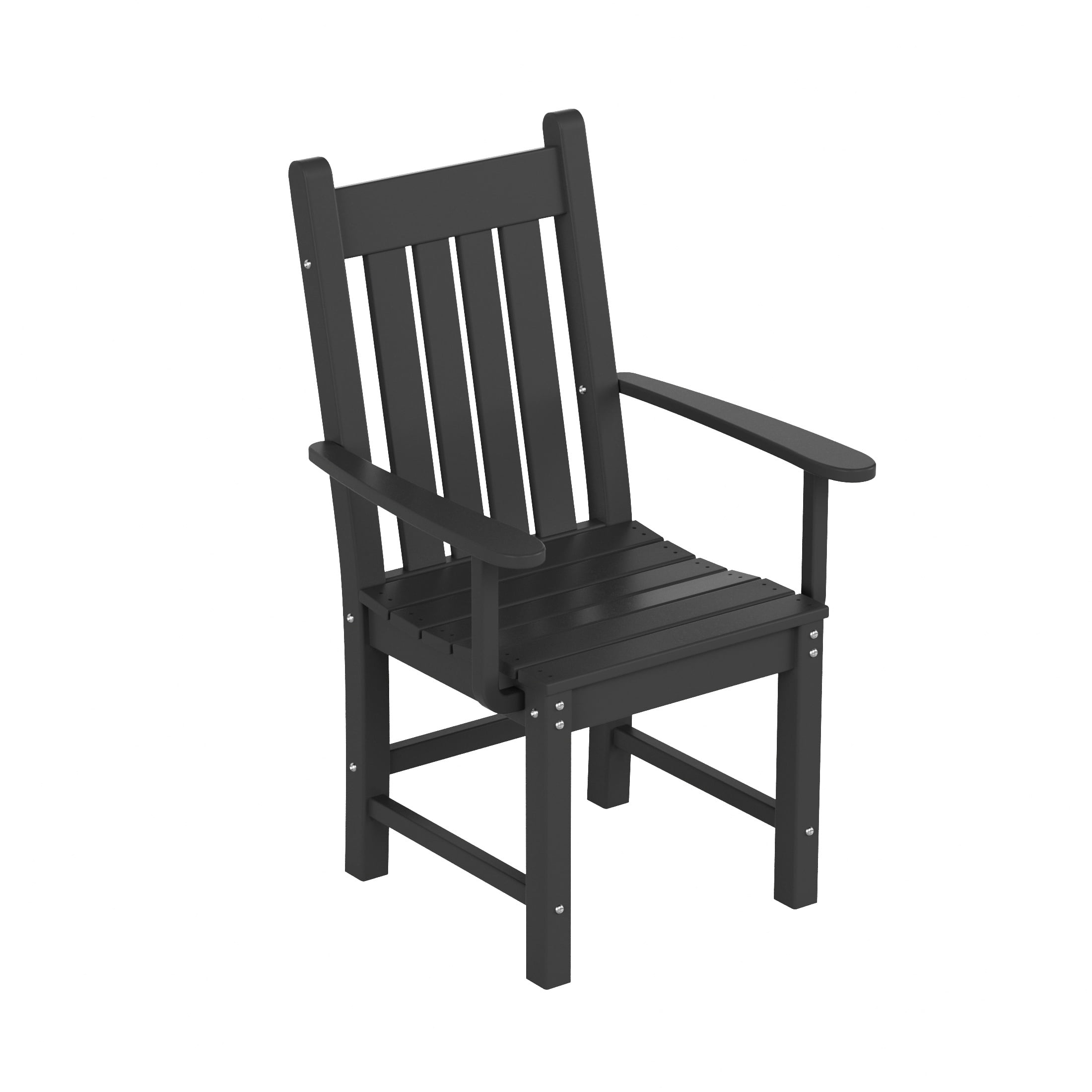Gray HDPE Square Arm Outdoor Dining Chair