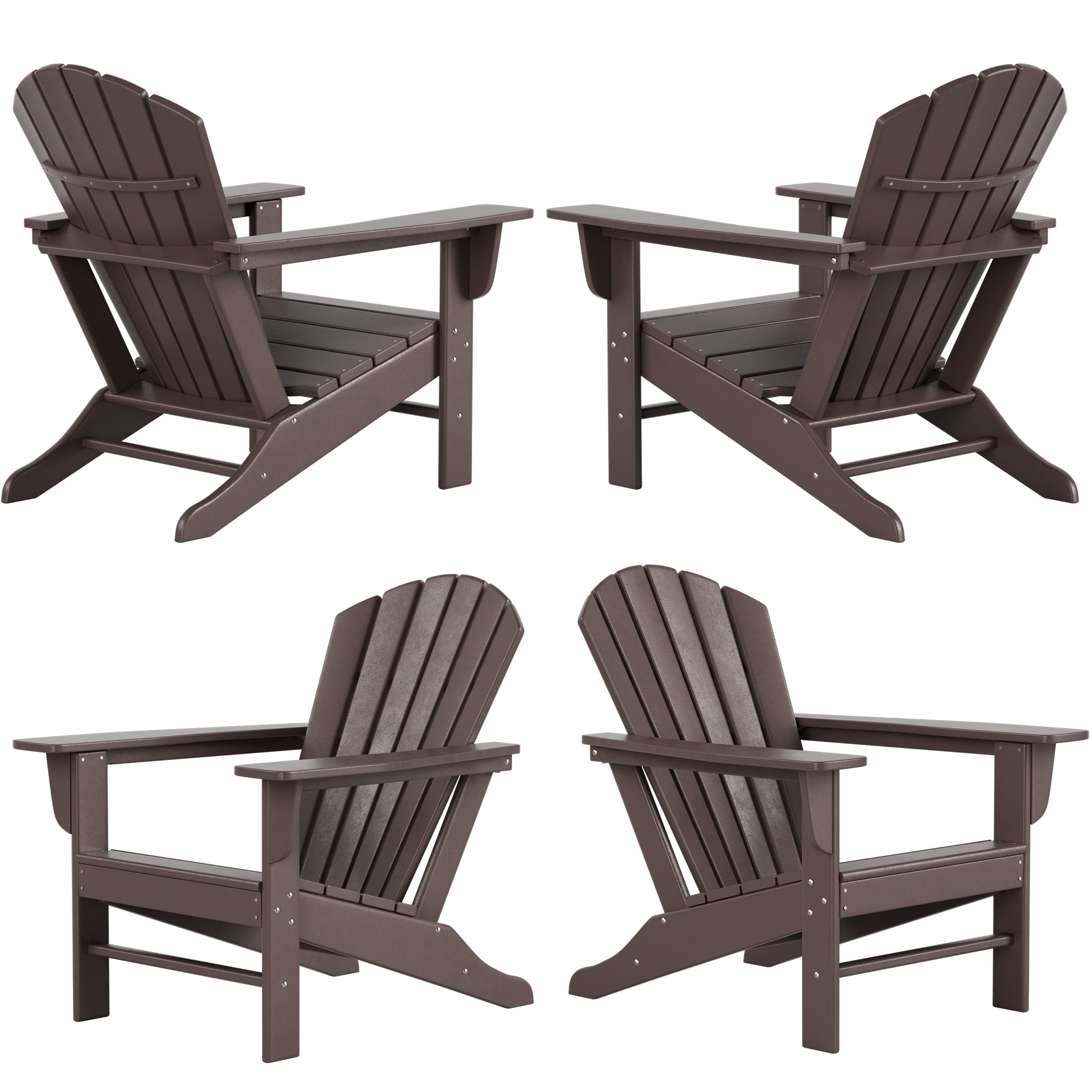 Westin Outdoor Patio Adirondack Chair (Set of 4), Dark Brown