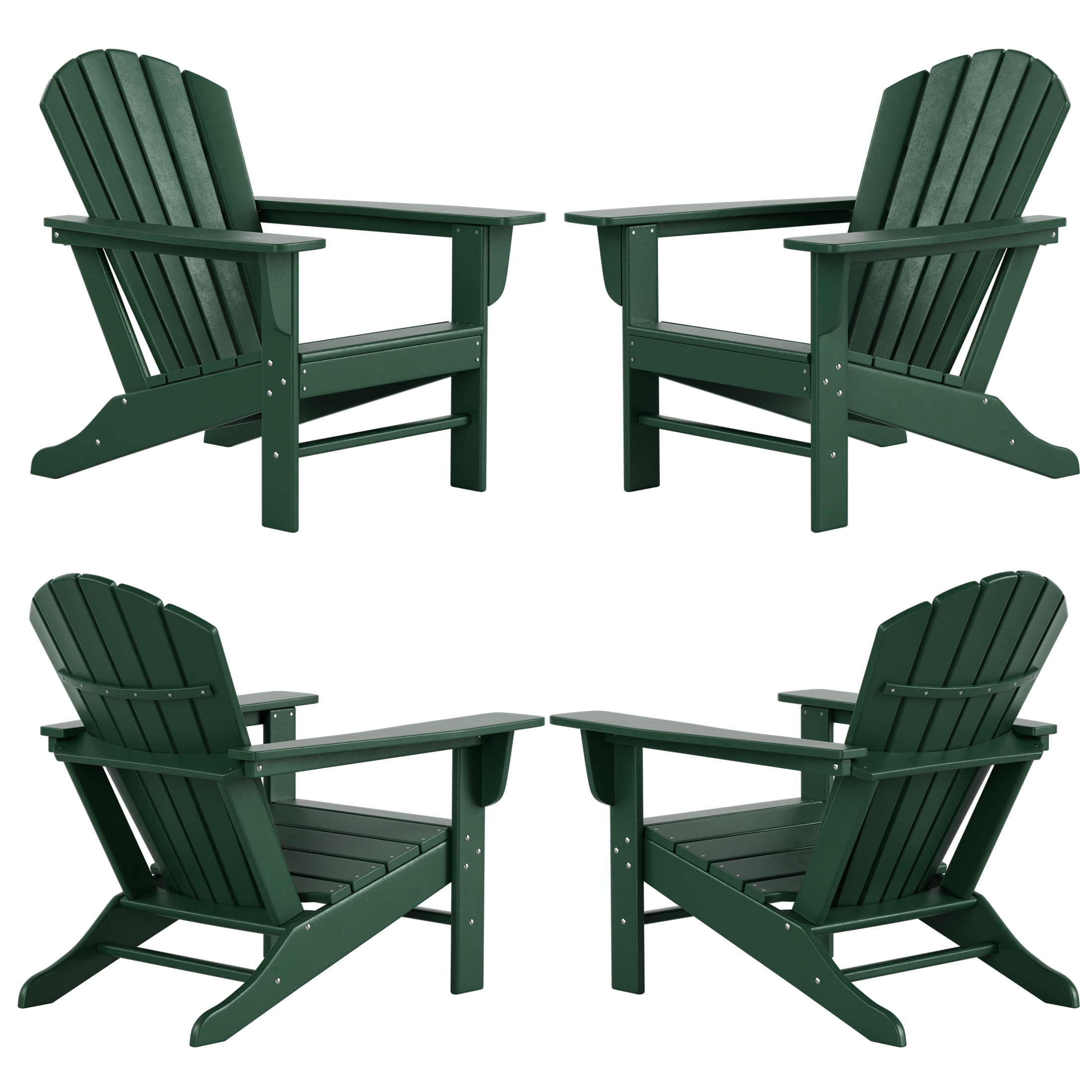 Westin Outdoor Patio Adirondack Chair (Set of 4), Dark Green