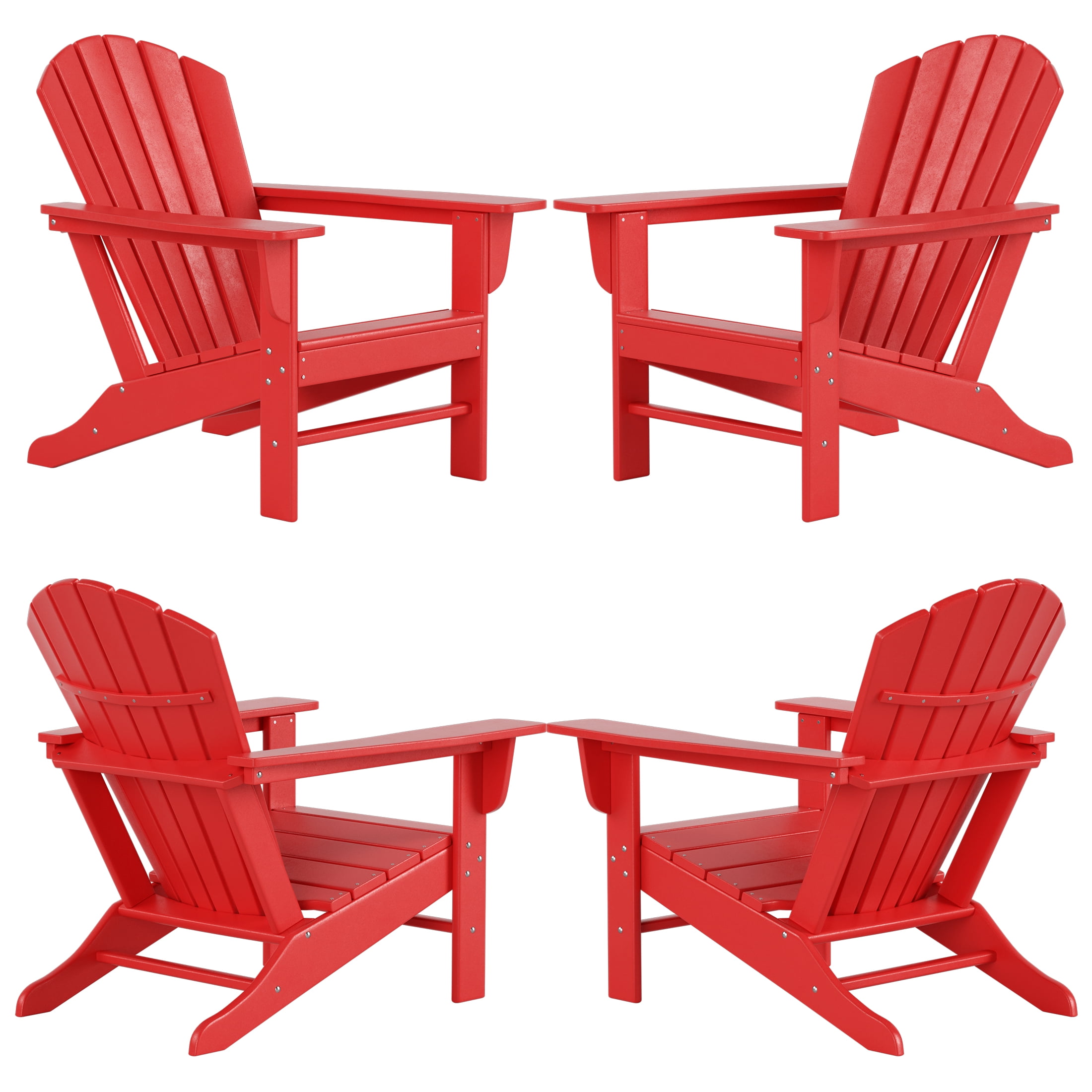 Westin Outdoor Patio Adirondack Chair (Set of 4), Red