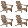 Westin Outdoor Patio Adirondack Chair (Set of 4), Weathered Wood